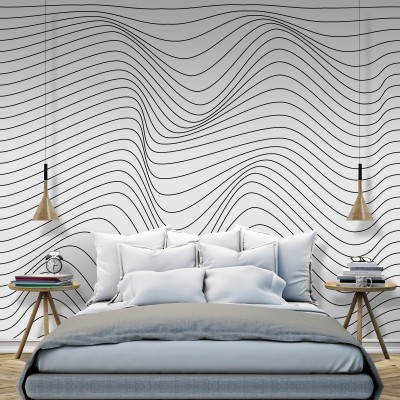 Κυματιστές γραμμές, Line Art, Ταπετσαρίες Τοίχου, 100 x 100 εκ.